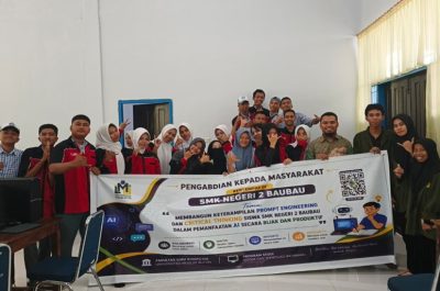 Dosen dan Mahasiswa STI FILKOM Sukses Gelar PKM: Dorong Keterampilan Prompt Engineering Siswa TKJ SMKN 2 Baubau dan Apresiasi Karya Desain AI